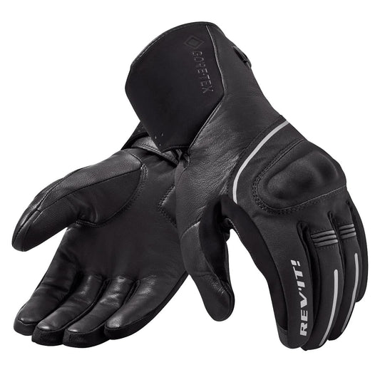Rev It! Stratos 3 Gore-Tex Gloves: Full drum-dyed leather motorbike gloves for optimal winter protection