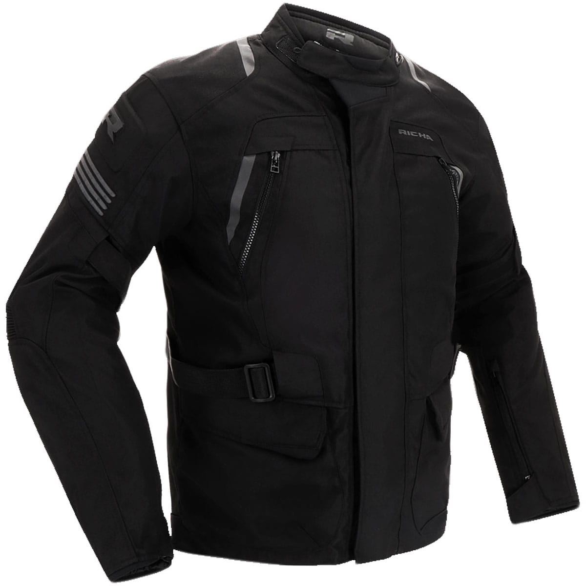 Waterproof textile motorcycle jacket with D3O armour & AA CE-rating - 45 deg