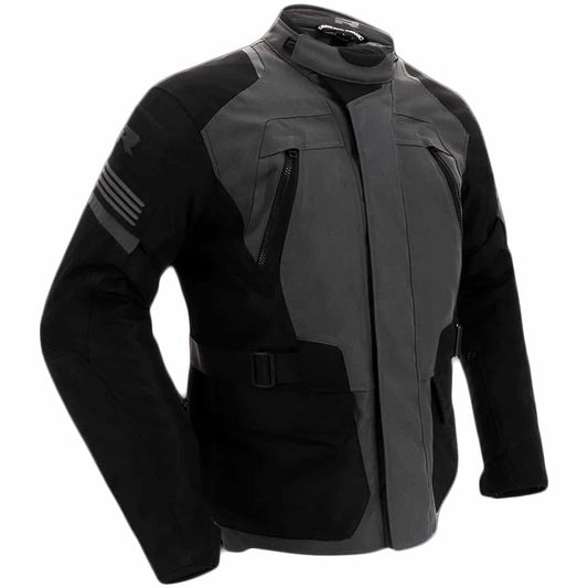 Waterproof textile motorcycle jacket with D3O armour &amp; AA CE-rating