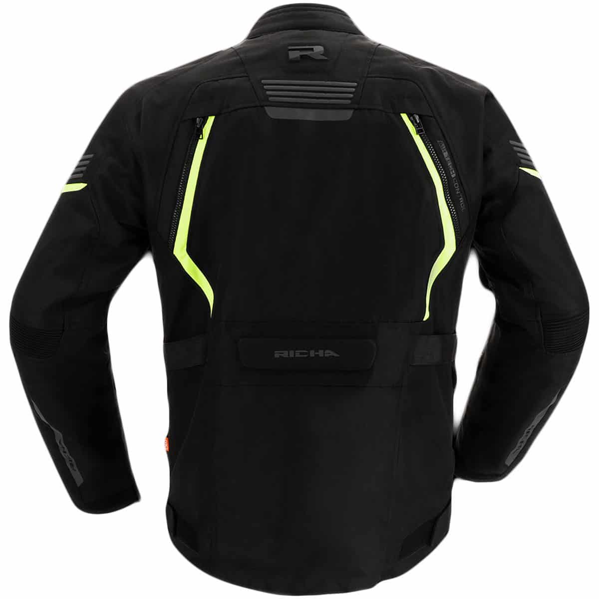 Waterproof textile motorcycle jacket with D3O armour & AA CE-rating - back