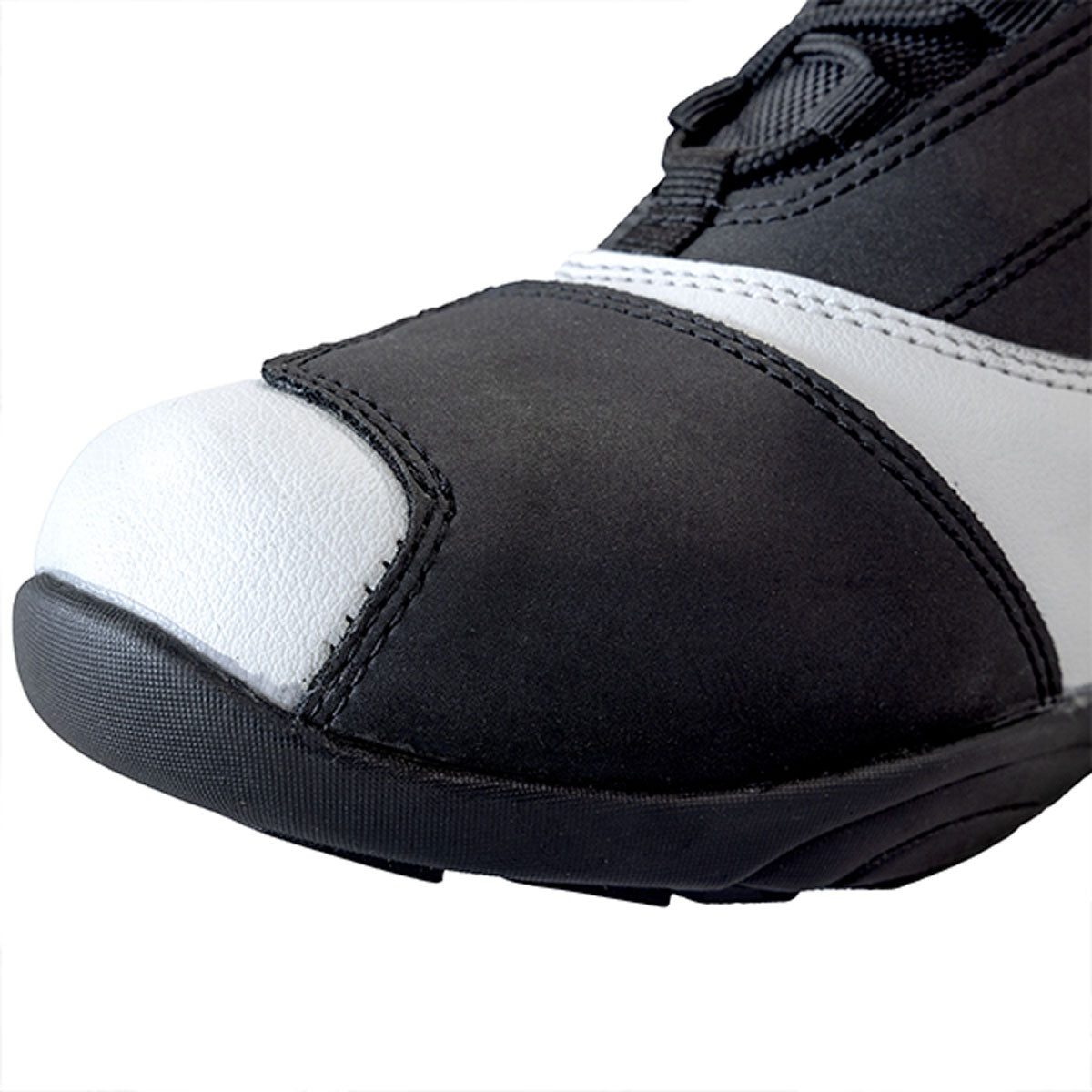 Richa Slick Motorbike Shoes - Black White toe slider
