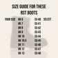 RST Adventure-X Mid Boots size chart