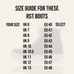 RST size guide for RST HiTop Moto Sneaker