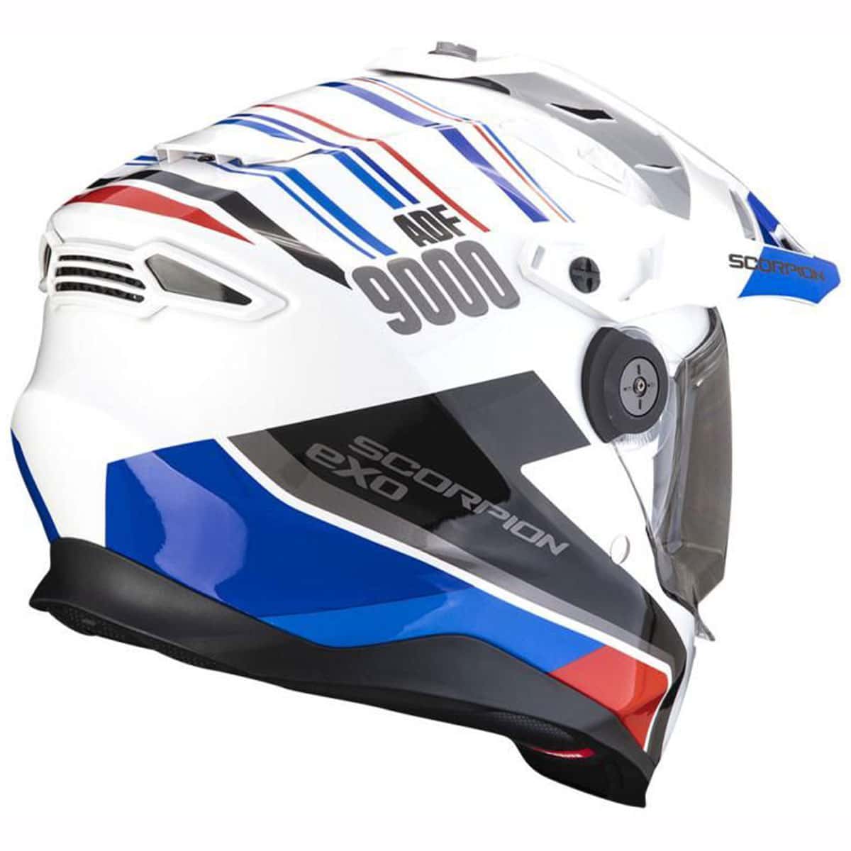Scorpion ADF 9000 Adventure Helmet Desert - White Blue Red back