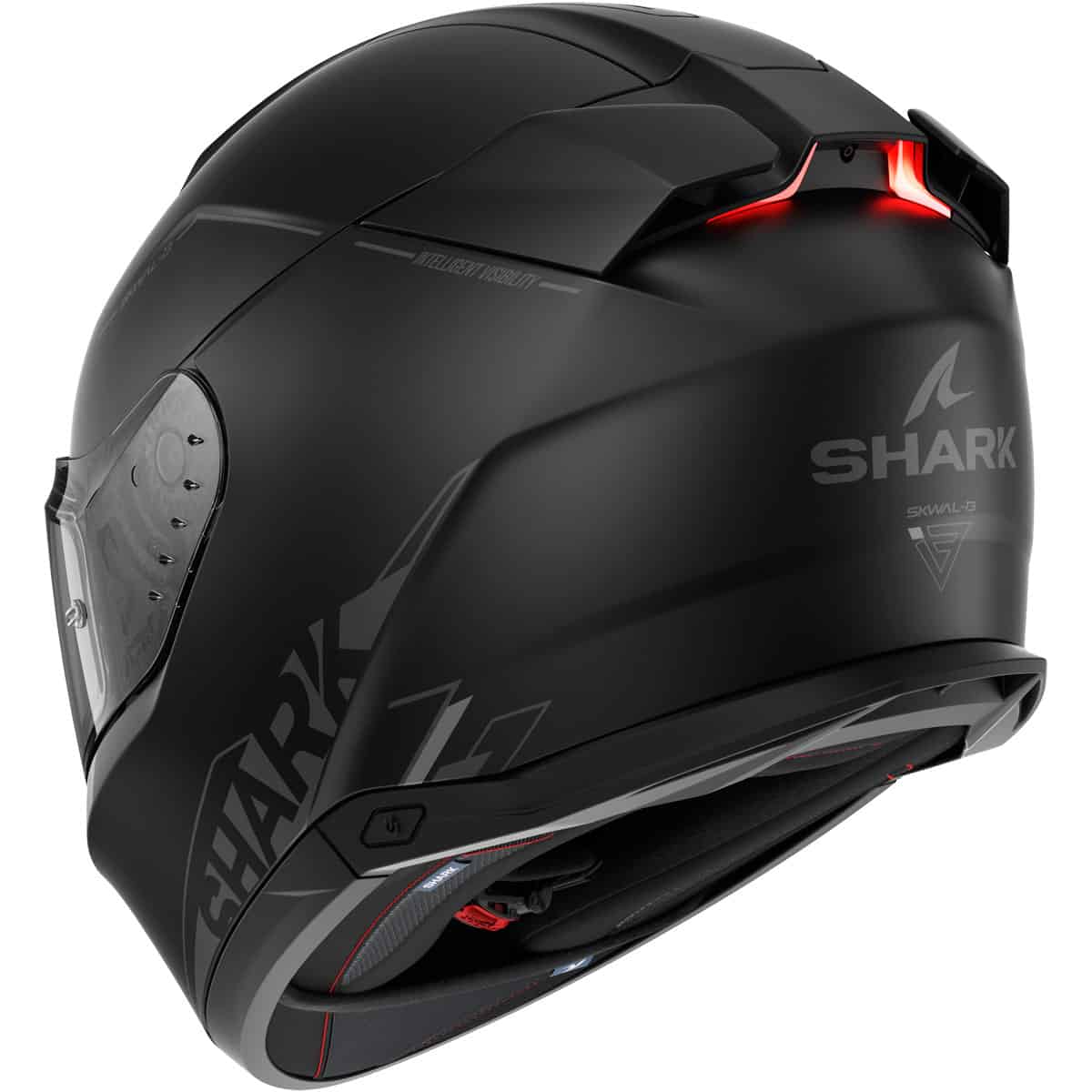 The Shark Skwal i3 helmet is the world's 1st helmet with integrated brake lights. This revolutionary full face helmet from Shark is a true marvel of modern engineering, merging the essential requirements of the ECE 22-06 certification with an eye-catching, motorsport-inspired design and cutting-edge LED lighting.  3