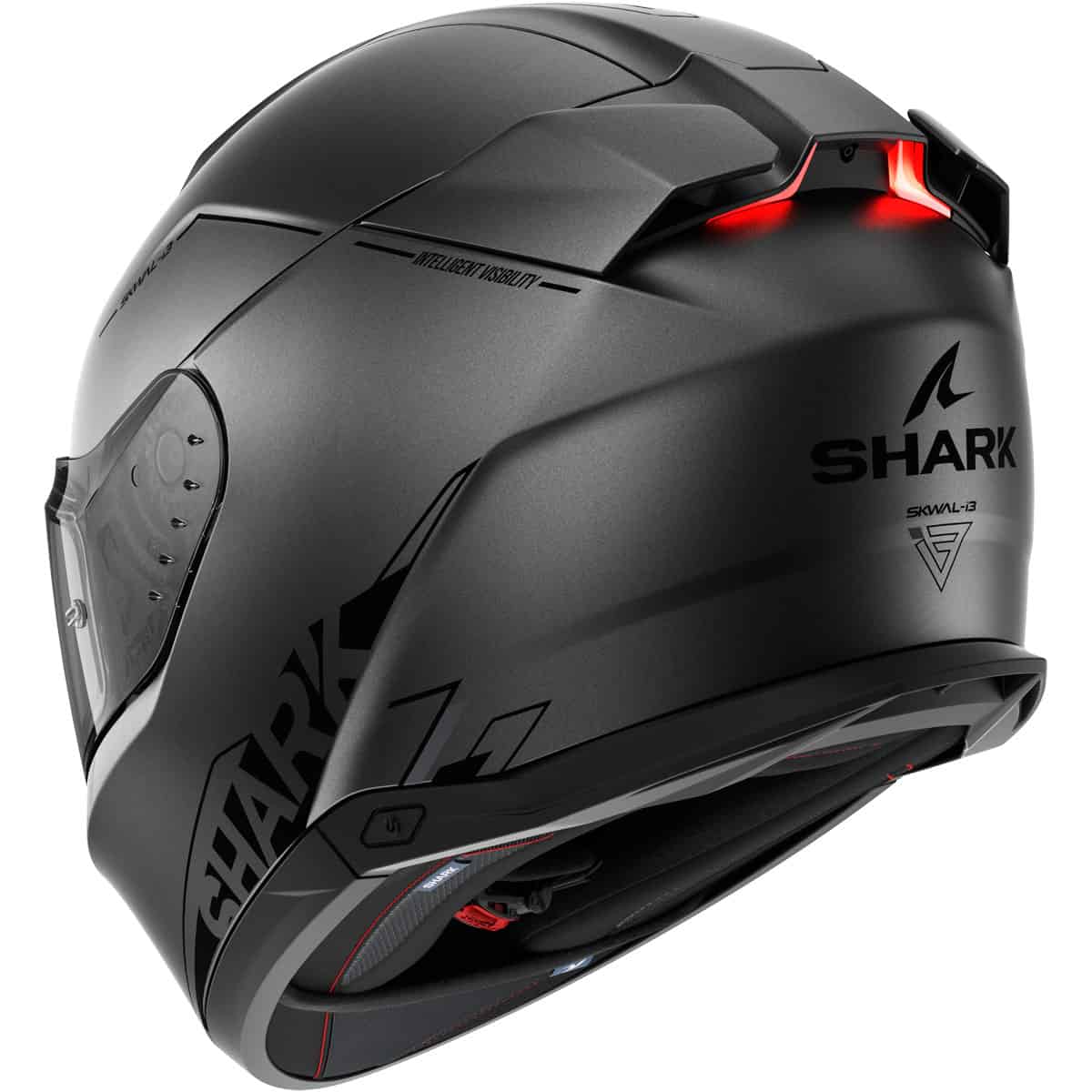 The Shark Skwal i3 helmet is the world's 1st helmet with integrated brake lights. Discover the cutting-edge Shark Skwal i3 helmet: an innovative full face design integrating LED lights that flash rear brake lights on braking, without cables or Bluetooth!  3