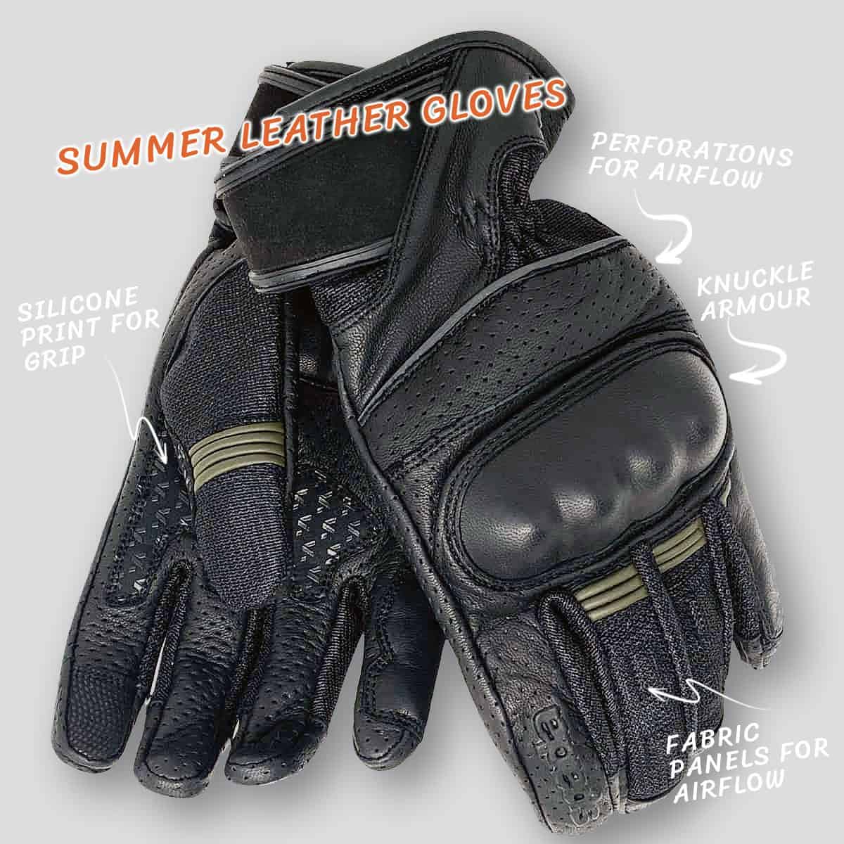 Spada Oxygen Air CE WP Vented Leather Gloves - Black