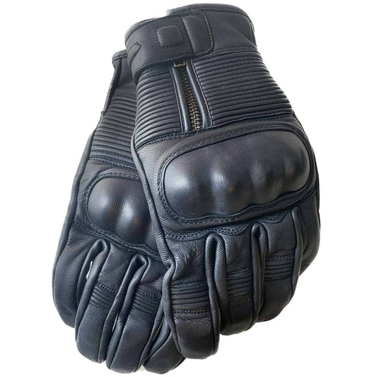 Weise Union summer leather motorcycle gloves - Black leather