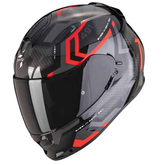 Scorpion Exo 491 red: Entry level full face motorcycle helmet with drop down visor
