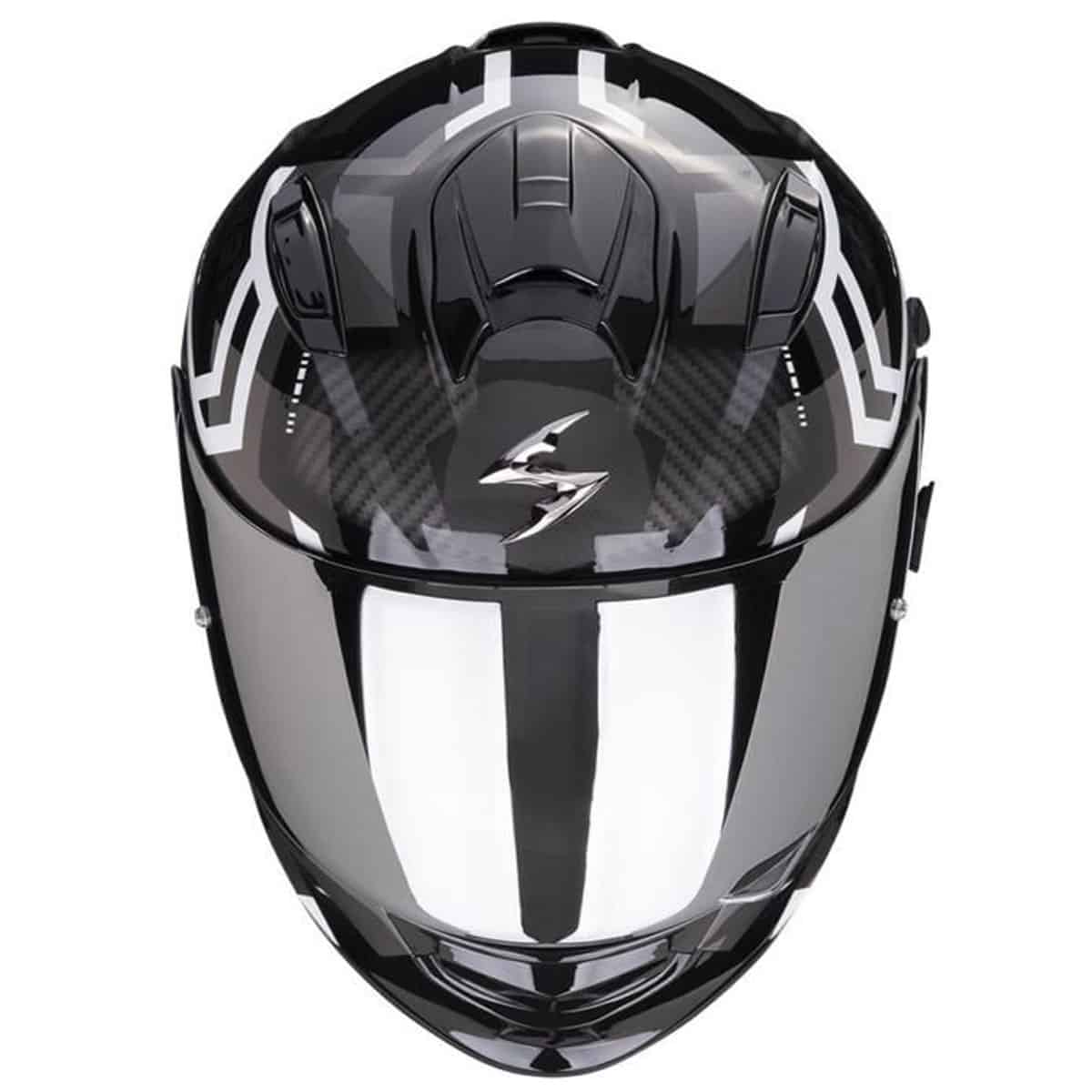 Scorpion Exo 491 black white: Entry level full face motorcycle helmet with drop down-3