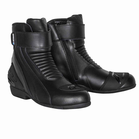Short leather motorcycle boots