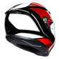 AGV K6 Hyphen Helmet - Black Red White - Browse our range of Helmet: Full Face - getgearedshop 