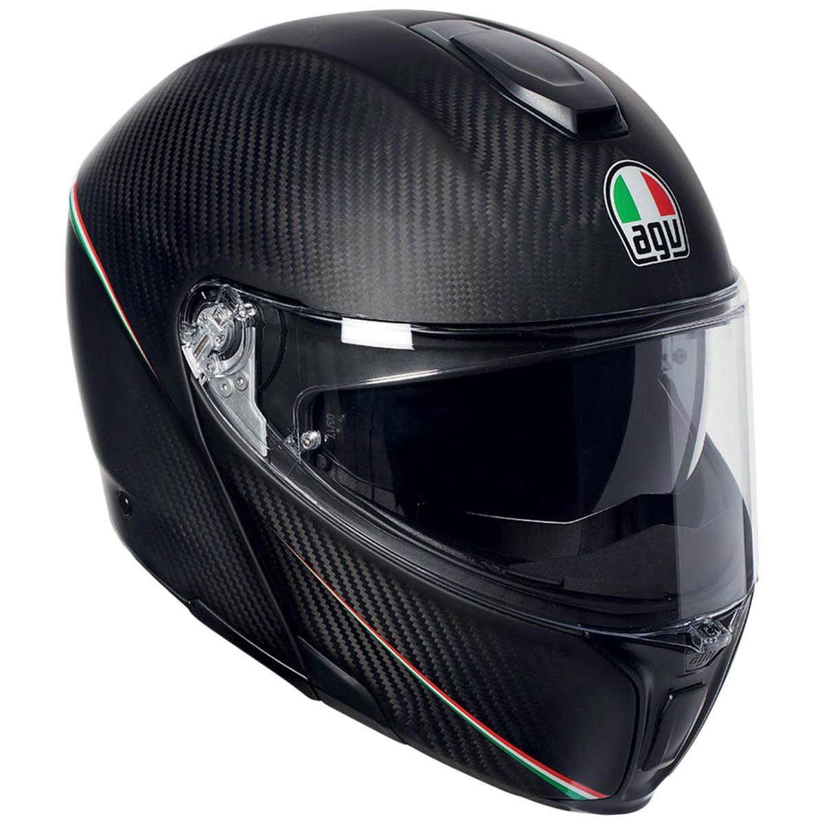 AGV Sports Modular Tricolore Helmet - Carbon Red Green - Browse our range of Helmet: Flip Up - getgearedshop 
