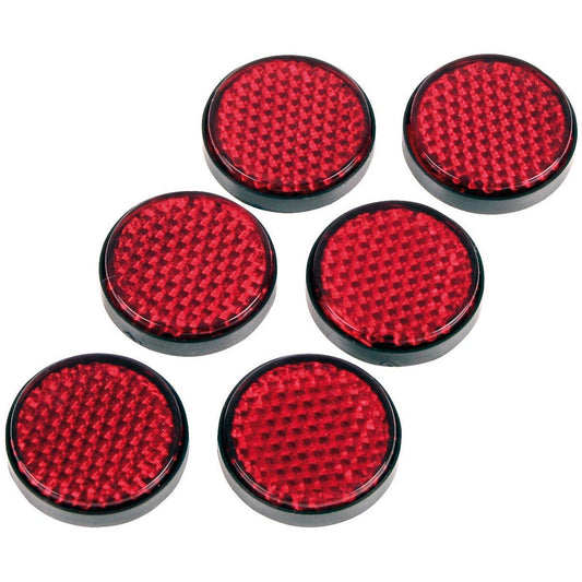Gear Gremlin Round Adhesive Reflectors - Red - Browse our range of Accessories: Travel - getgearedshop 
