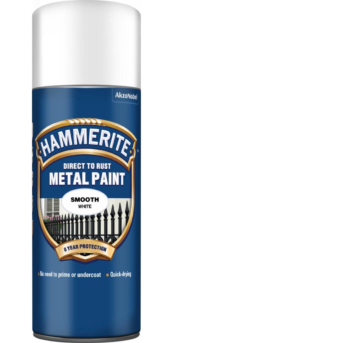 Hammerite Direct to Rust Metal Paint Hammered Finish 400ml - White - Browse our range of Care: Paint - getgearedshop 