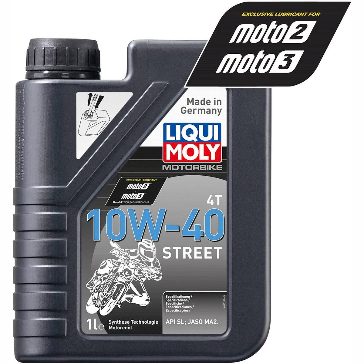 Liqui Moly 10W40 Oil 4 Stroke Semi Synthetic Street - Clear - Browse our range of Care: Oils & Liquids - getgearedshop 