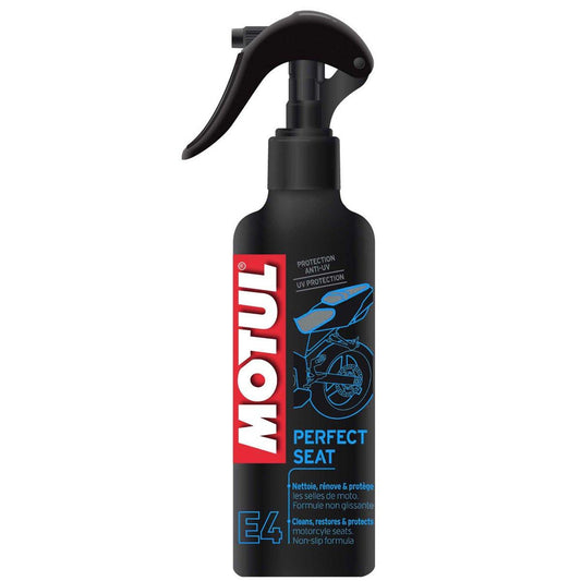 Motul E4 Perfect Seat Cleaner Spray 250ml - Black - Browse our range of Care: Cleaning - getgearedshop 