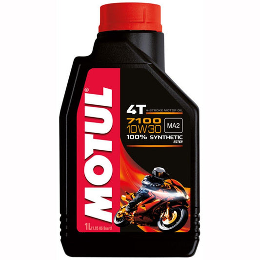 Motul Fully Synthetic 7100 10W30 4T Oil - Black - Browse our range of Care: Oils & Liquids - getgearedshop 