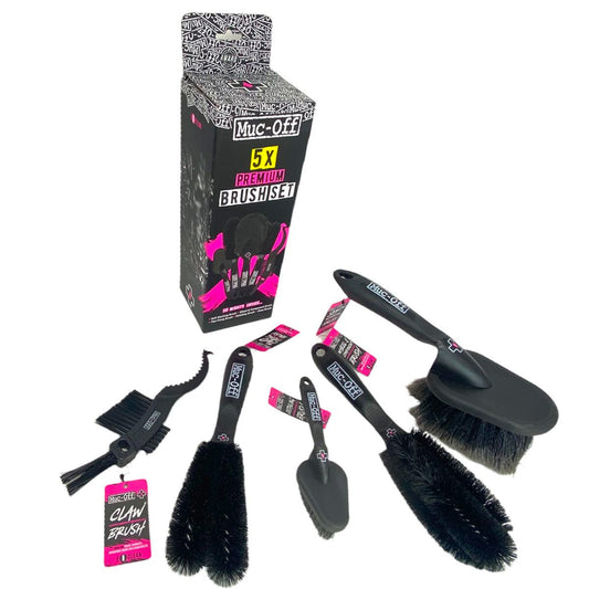 Muc-Off 5 Piece Premium Cleaning Brush Set - Browse our range of Care: Brushes & Cloths - getgearedshop 
