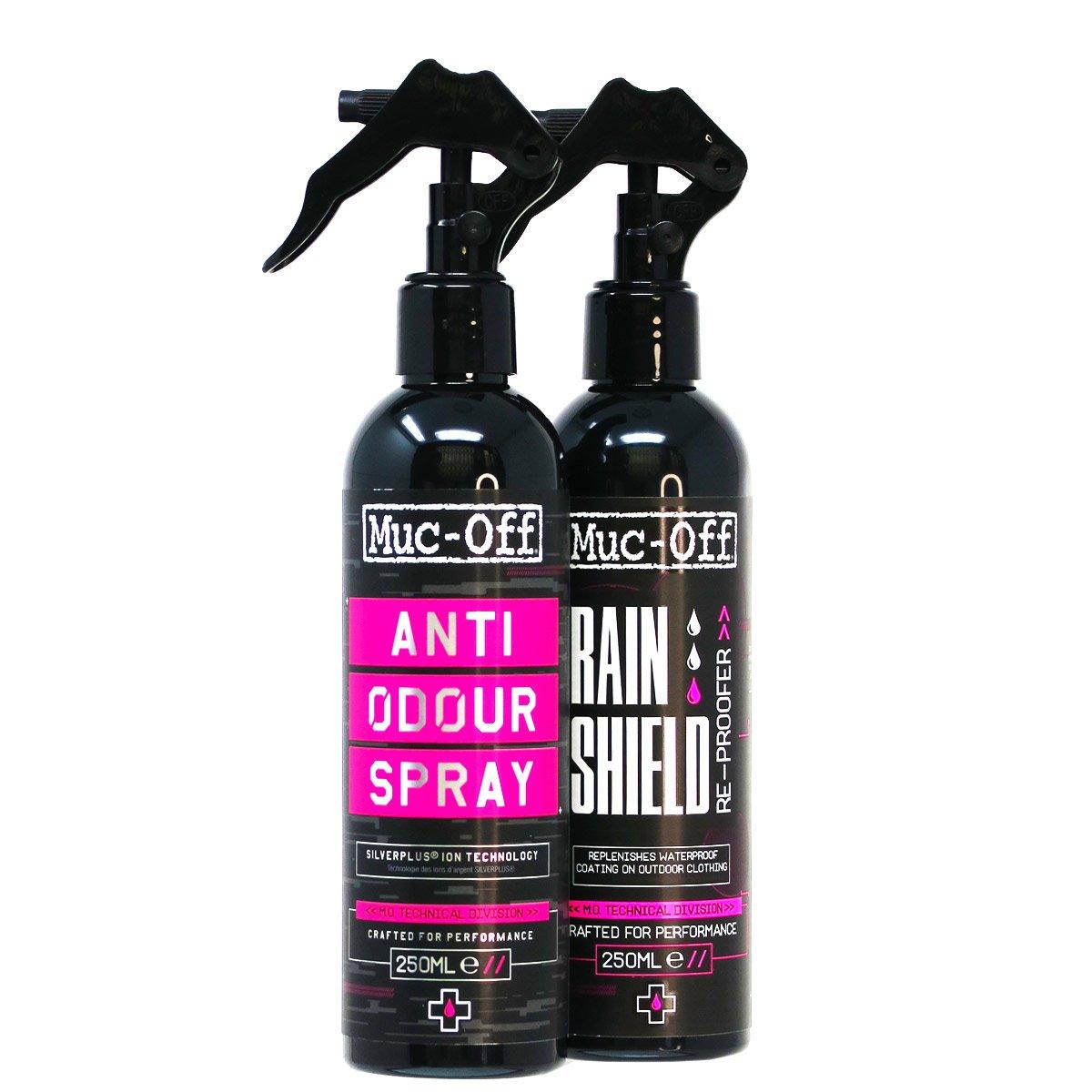Muc-Off Motorcycle Textile Maintenance Kit - Re-proofer & Anti-Odour - Clear - Browse our range of Clothing: Care - getgearedshop 