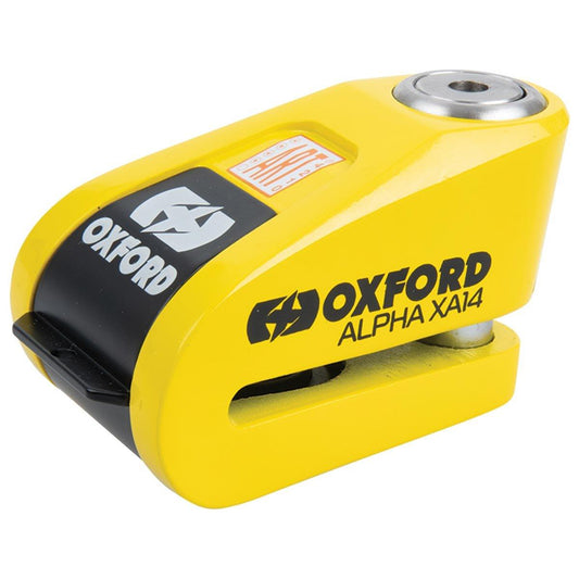 Oxford Alpha XA14 Alarm Disc Lock - Yellow