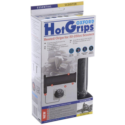 Oxford HotGrips Essential Scooter Heated Grips - Black - Browse our range of Accessories: Winter - getgearedshop 