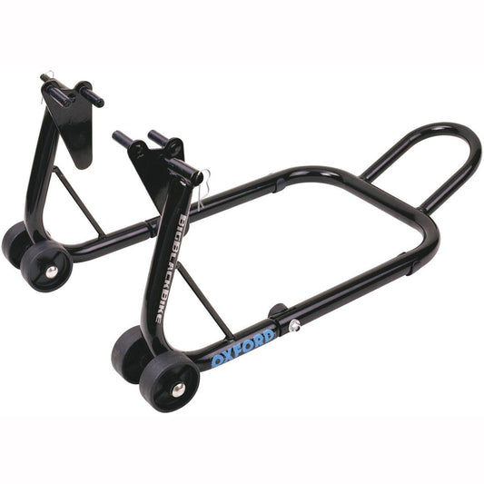 Oxford Paddock Stand Big Black Bike Front - Browse our range of Accessories: Stands & Ramps - getgearedshop 