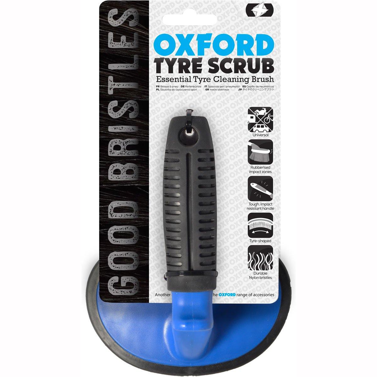 Oxford Tyre Scrub Tyre Cleaning Brush - Black/Blue - Browse our range of Care: Brushes & Cloths - getgearedshop 