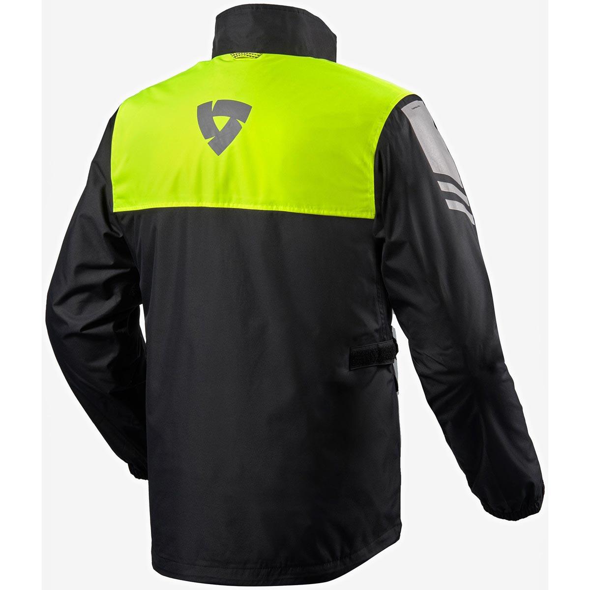 Rev It! Nitric 3 H2O Rain Jacket WP Black Neon Yellow - Motorcycle Waterproofs