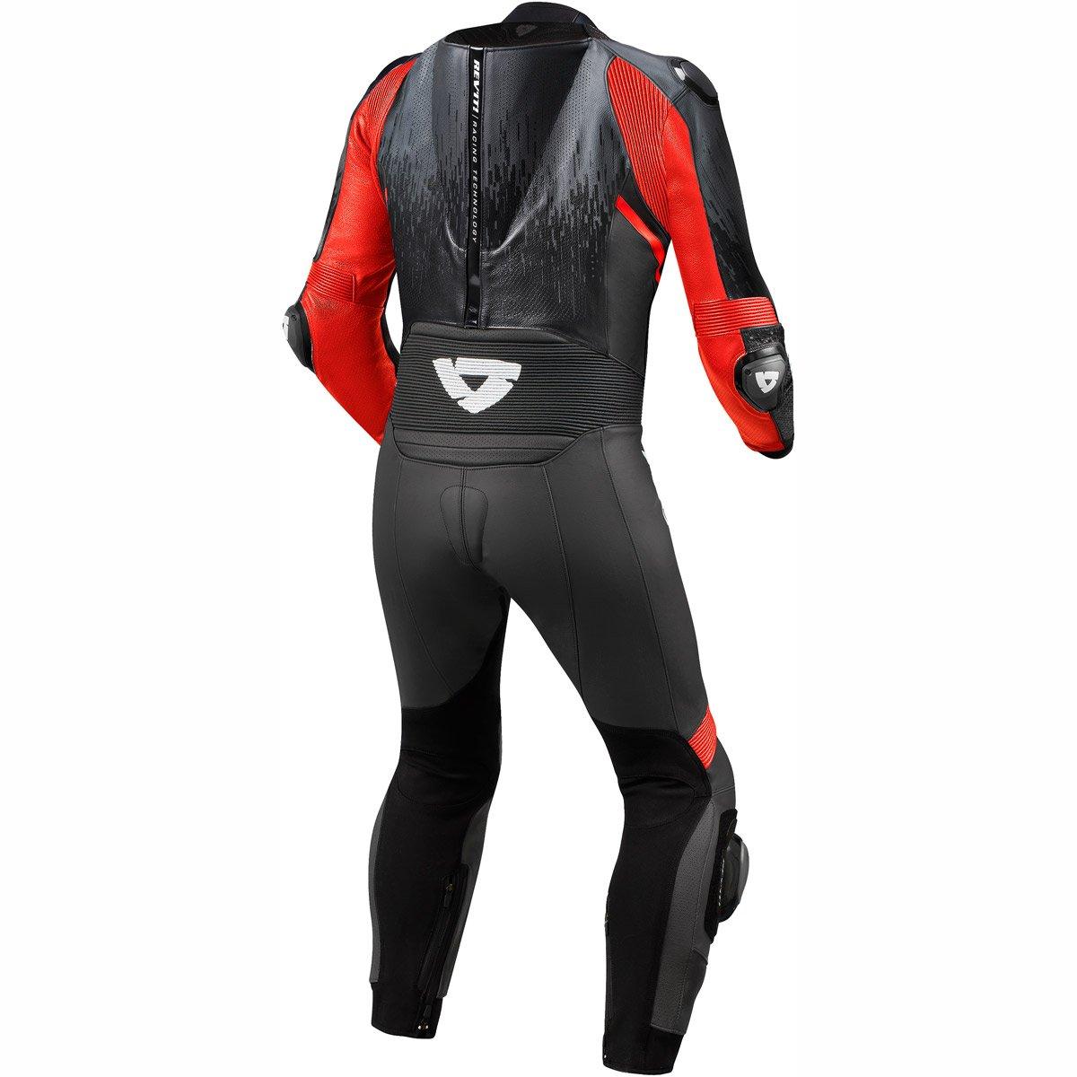 Rev It! Quantum 2 One-Piece Suit Anthracite Neon Red - Motorcycle Leathers