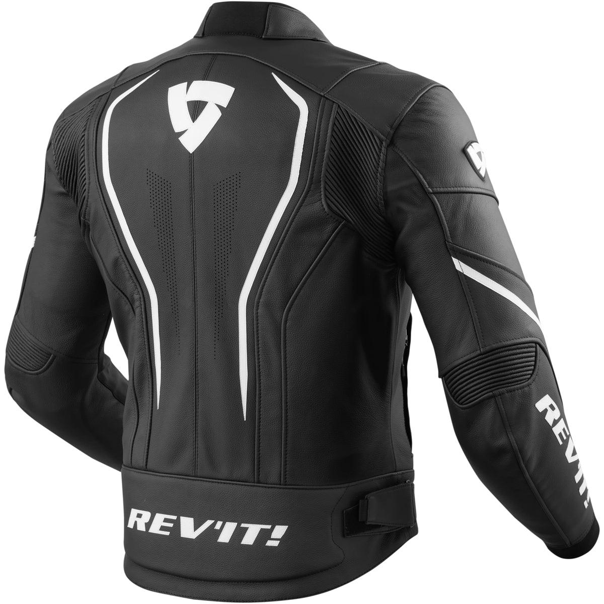 Rev It! Vertex GT Leather Jacket Black White - Motorcycle Leathers