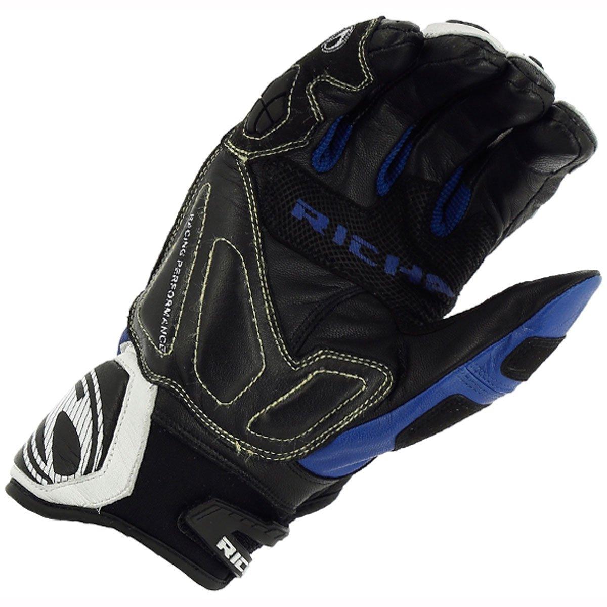 Richa Stealth Gloves Black White Blue - Mesh Motorcycle Gloves