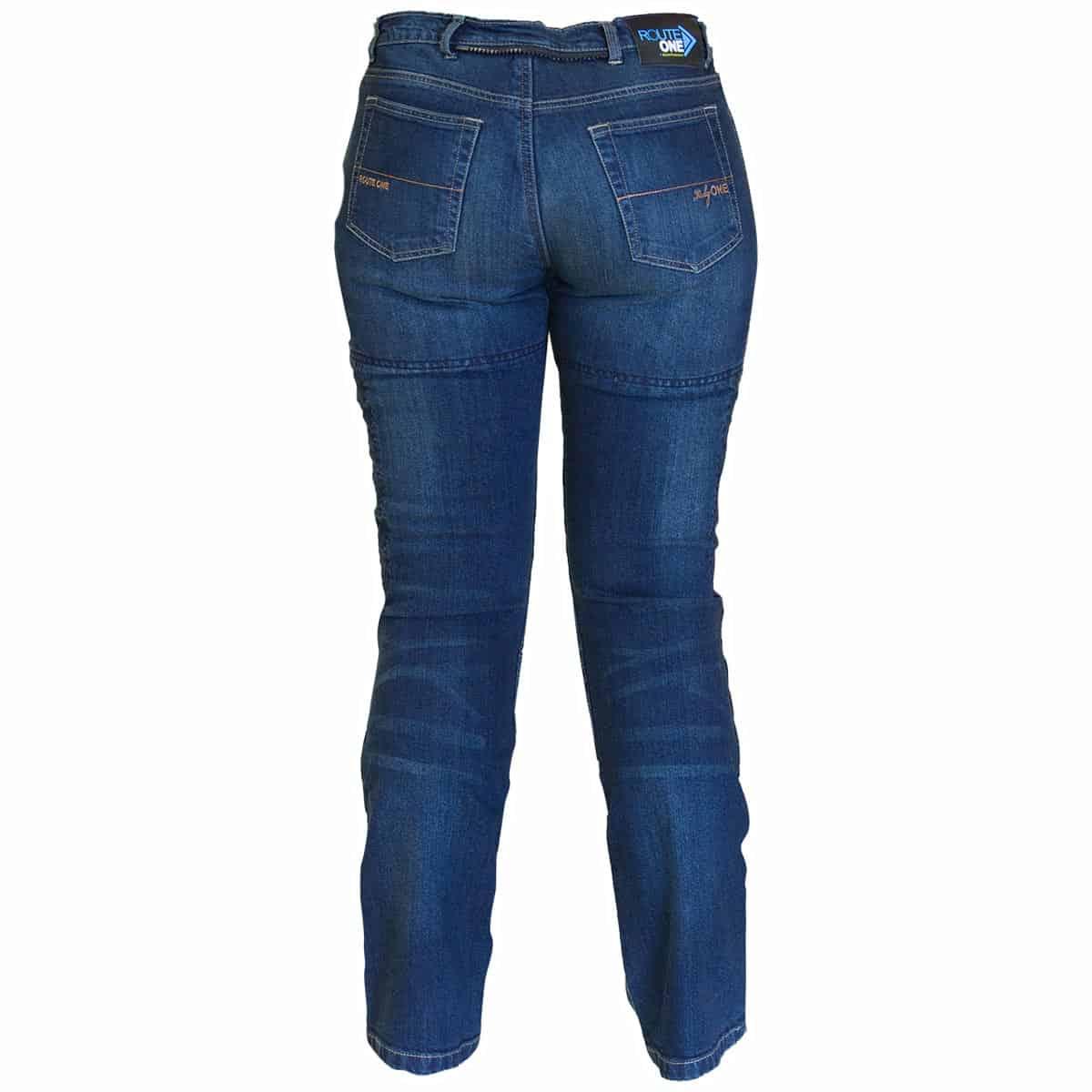 Route One Victoria Straight Jeans 31in Leg Blue - Armoured Jeans