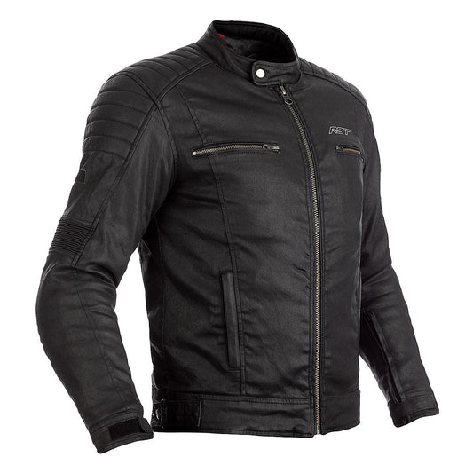 RST Brixton Wax Textile Jacket CE WP Black 4XL UK52