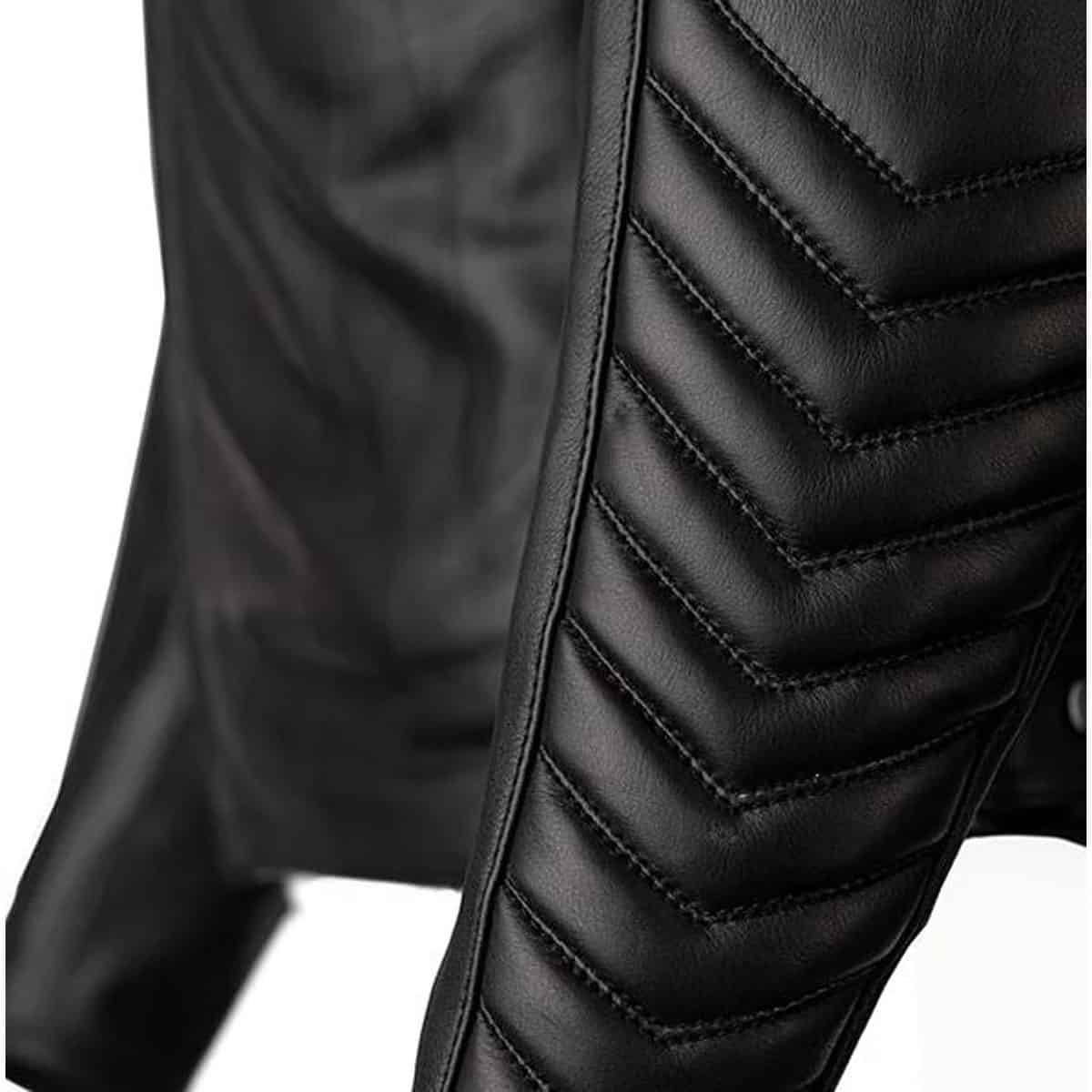 RST Roadster 3 leather motorcycle jacket quilted detail