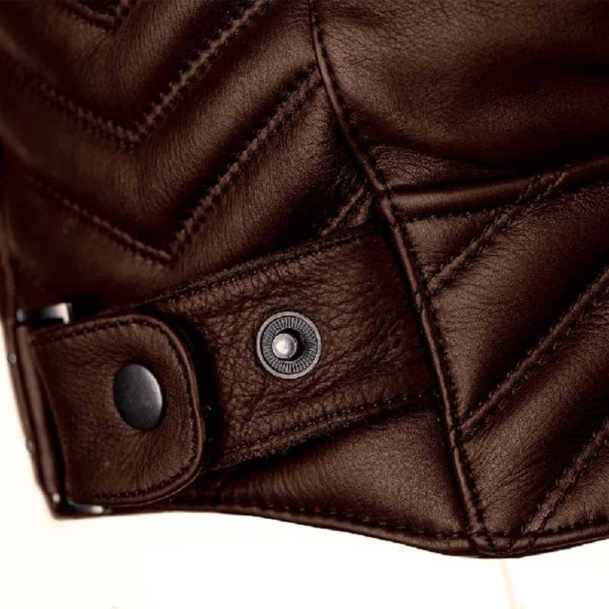 RST Roadster 3 leather motorcycle jacket brown waist adjusters