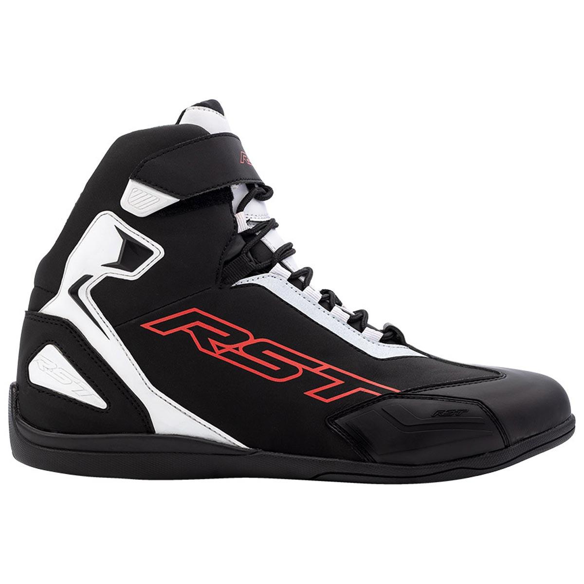 RST Sabre Moto Shoes CE Black White Red 47