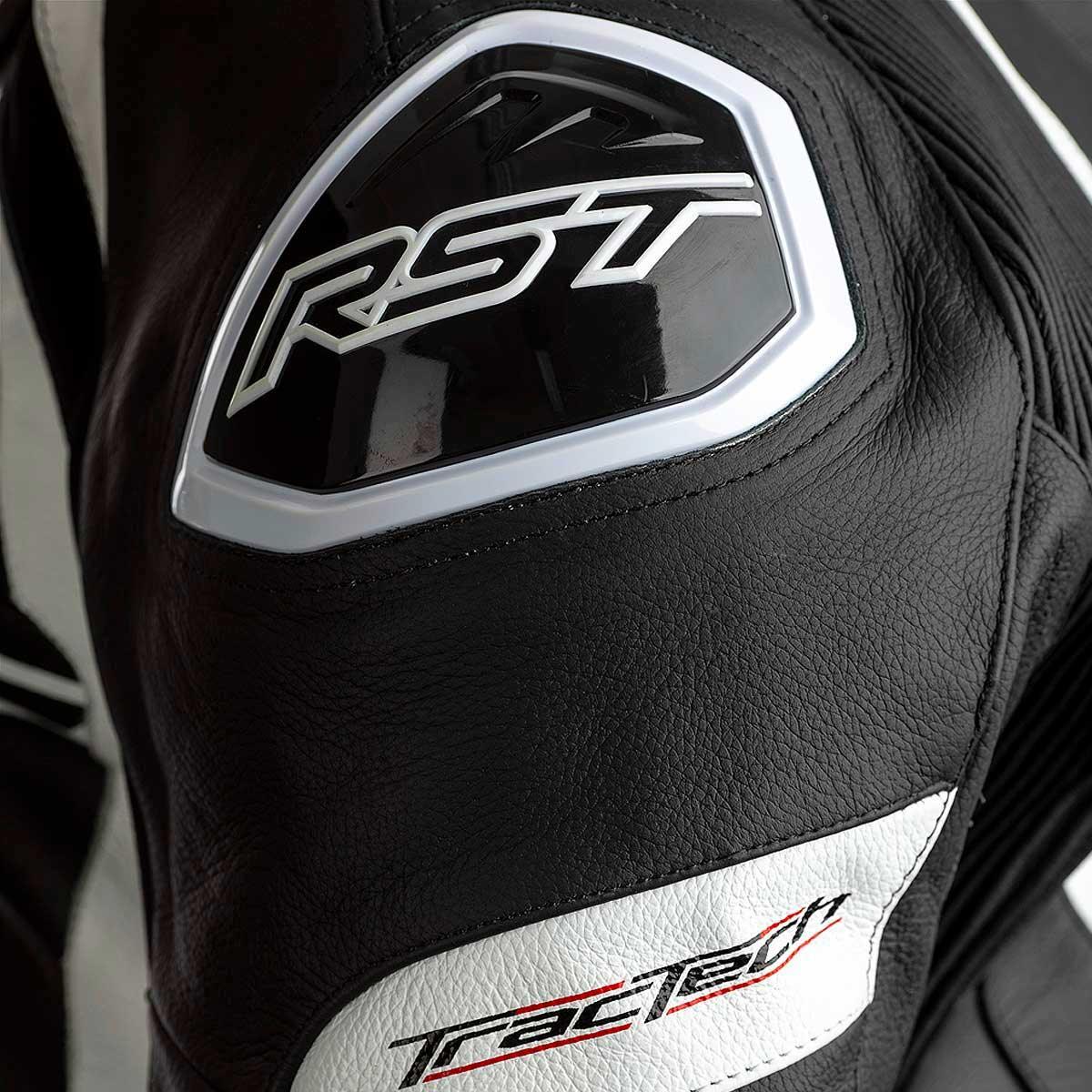 RST TracTech Evo 4 Leather Jacket CE Black White - Motorcycle Leathers