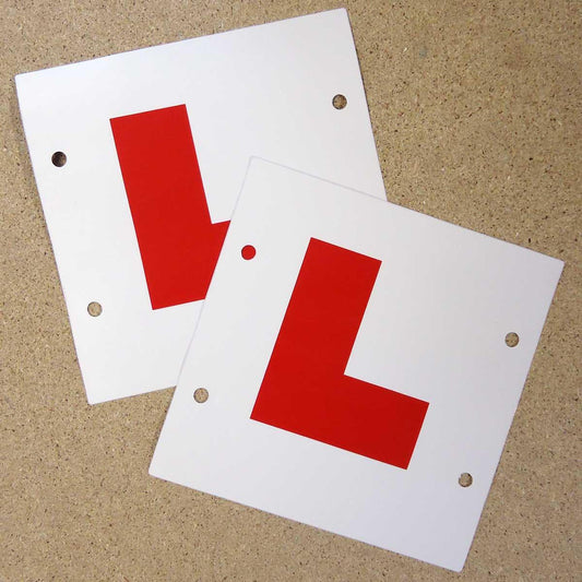 Sakura Self-Adhesive L Plates - 2 Pack - Browse our range of Accessories: CBT L-Plates - getgearedshop 