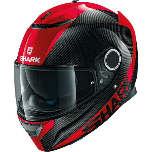 Shark Spartan Helmet Carbon Skin - Black Red - Browse our range of Helmet: Full Face - getgearedshop 
