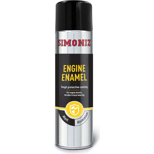 Simoniz Aluminium Engine Enamel One Coat Tough Paint Spray Can - 500ml - Browse our range of Care: Paint - getgearedshop 