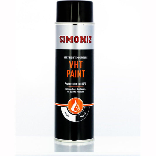 Simoniz Black VHT High Temperature Paint Spray Aerosol Can - 500ml - Browse our range of Care: Paint - getgearedshop 