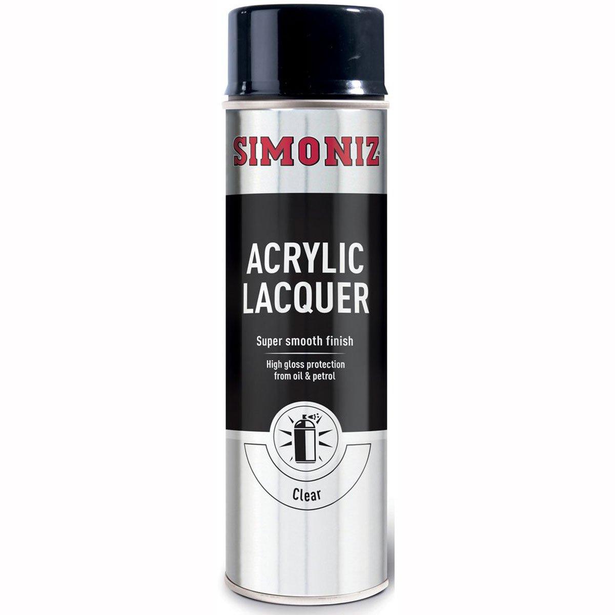 Simoniz Clear Acrylic Lacquer Spray Aerosol Can Car Motorcycle - 500ml - Browse our range of Care: Paint - getgearedshop 