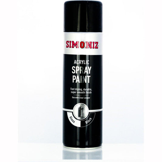 Simoniz Gloss Black Paint Spray Aerosol Can Car Motorcycle - 500ml - Browse our range of Care: Paint - getgearedshop 