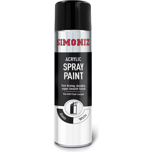 Simoniz Gloss White Paint Spray Aerosol Can Car Motorcycle - 500ml - Browse our range of Care: Paint - getgearedshop 