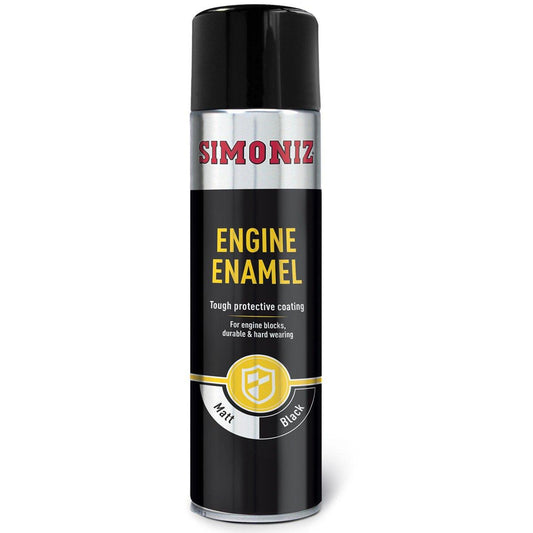 Simoniz Matt Black Engine Enamel One Coat Tough Paint Spray Aerosol Can - 500ml - Browse our range of Care: Paint - getgearedshop 
