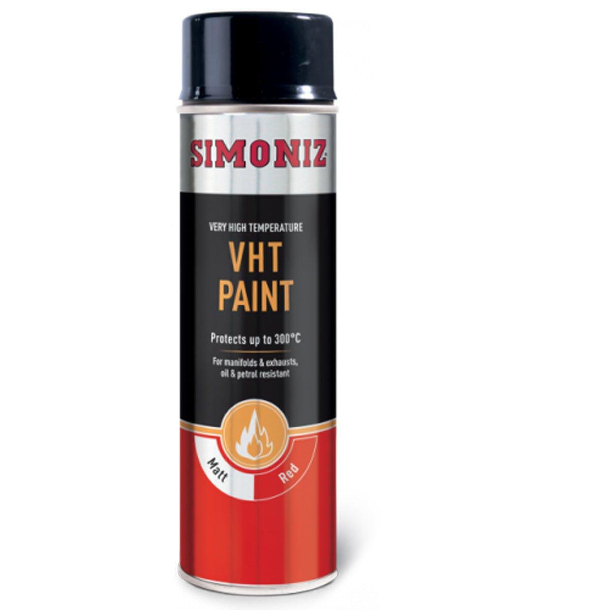 Simoniz Red VHT High Temperature Paint Spray Aerosol Can - 500ml - Browse our range of Care: Paint - getgearedshop 