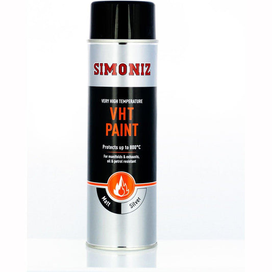 Simoniz Silver VHT High Temperature Paint Spray Aerosol Can - 500ml - Browse our range of Care: Paint - getgearedshop 