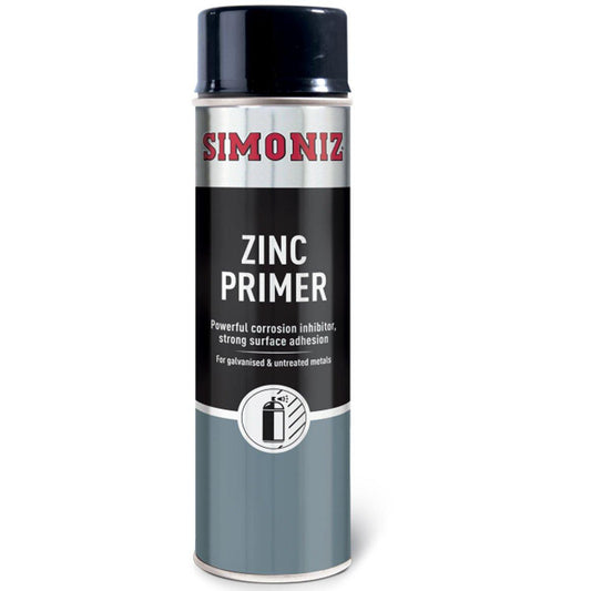 Simoniz Zinc Primer Spray Aerosol Can Car Motorcycle Grey - 500ml - Browse our range of Care: Paint - getgearedshop 