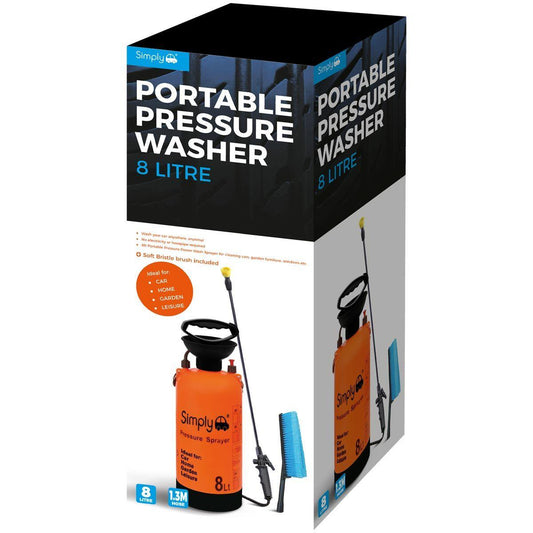 Simply Portable Pressure Sprayer with Brush 8 Litres - Browse our range of Care: Cleaning - getgearedshop 